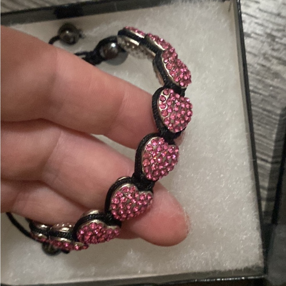 Real crystal heart bracelet